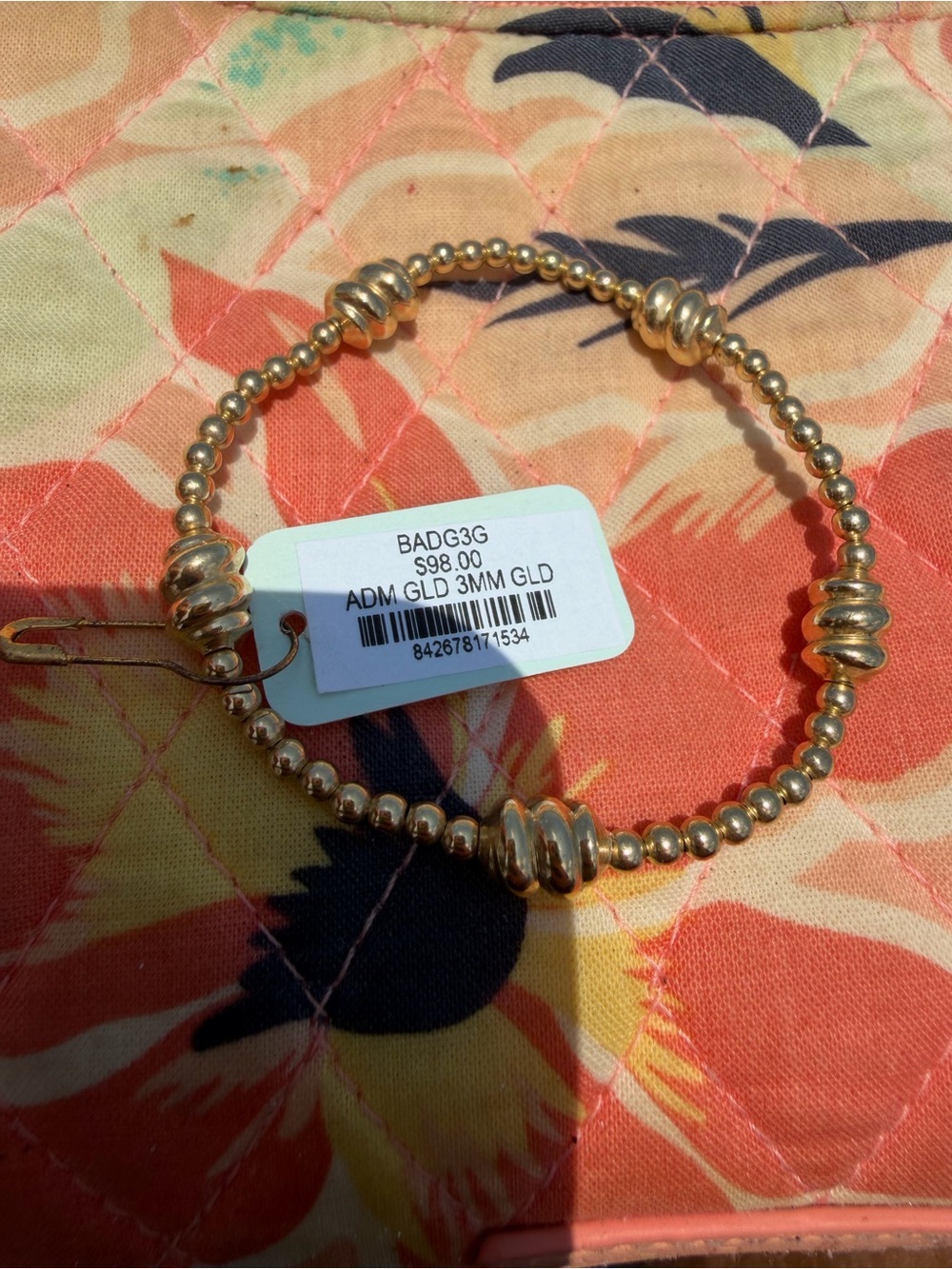 Enewton admire gold 3mm Gold Beaded Stretch Bracelet NWT